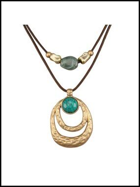 Bohemian Faux Leather Long Pendant Necklace Layerable Boho Cord Necklace